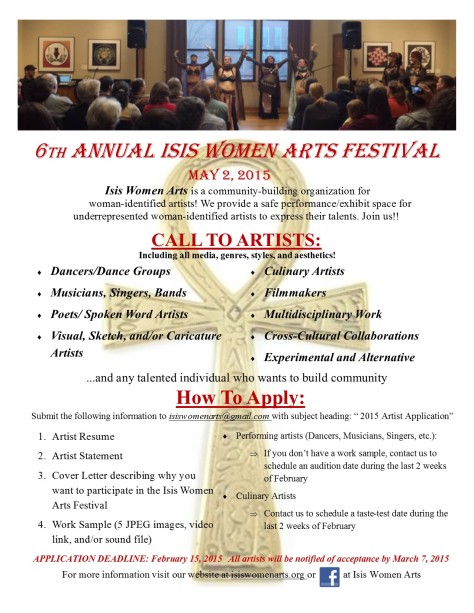 Call to Artists for 6th Annual Isis Women Arts Festival